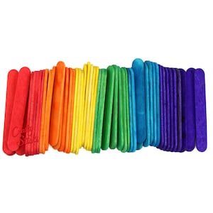 CraftySticks- 2.5 Inch Mini Length Wood Craft Popsicle Sticks -Multi Color (1,000 Pcs)