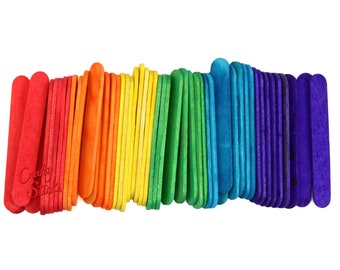 CraftySticks 2.5 Inch Mini Length Wood Craft Popsicle Sticks -Multi Color (1,000 Pcs)