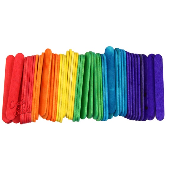 Colored Popsicle Sticks for Crafts - [1000 Count] 4.5 Inch Multi-Purpose  Wooden Sticks