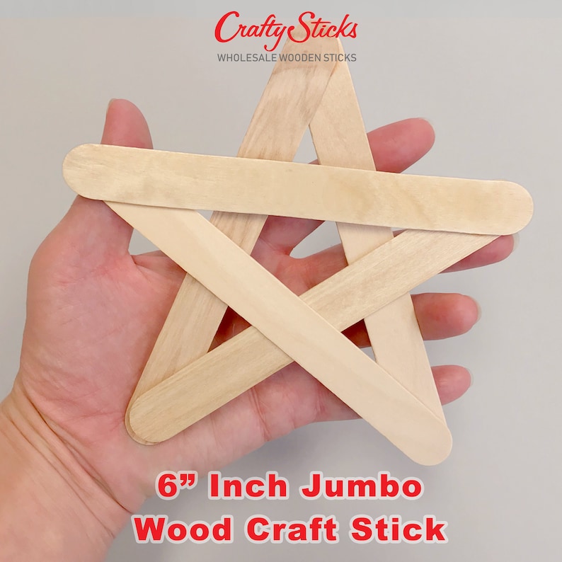 6 Inch Jumbo Wood Craft Popsicle Sticks FREE SHIPPING Etsy