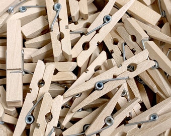 Wood Clothes Pin Clips- 45mm Choose Your Quantity