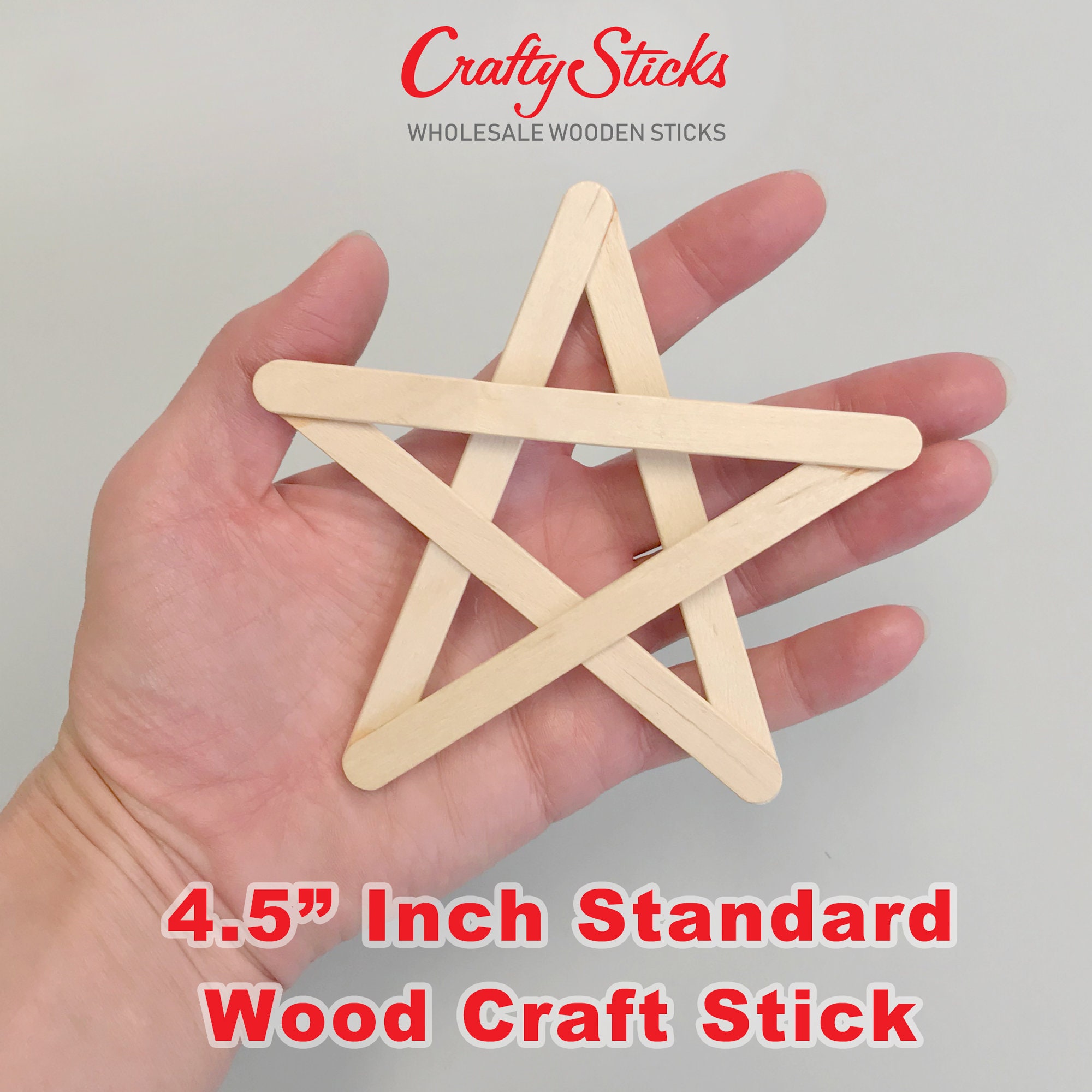 100 Sticks - Wood Craft Popsicle Sticks 4.5 inch -Green