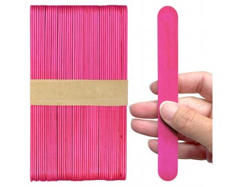 Pink Craft Sticks 6 Inch - CraftySticks Jumbo Popsicle Sticks