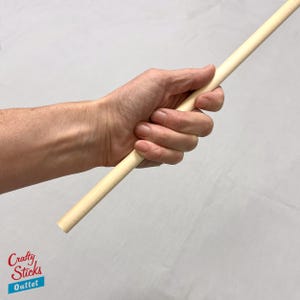 Natural Wood Dowels: 1/2" x 12", Crafty Sticks, USA Made image 1