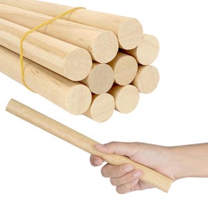 CraftySticks- 3/4 x 12 Inch Round Wood Dowels, NO BARCODE STICKERS on Dowels, 12&quot; Dowels for Macrame Hanger, Crafts, Woodworking
