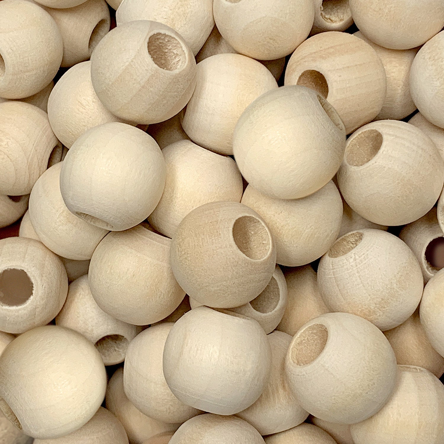 Incraftables Natural Wooden Beads for Crafts 530pcs (8mm, 10mm, 15mm, 20mm  & 25mm). Best Wood Beads for Crafts with Holes