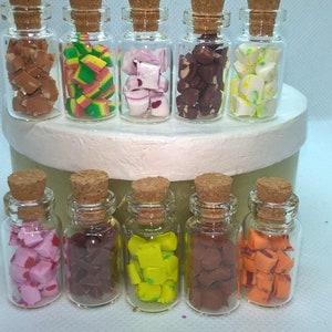 1 x miniature fudge sweet jar Pick and Mix dolls house 1/12 scale (table not included) whole set available handmade polymer clay