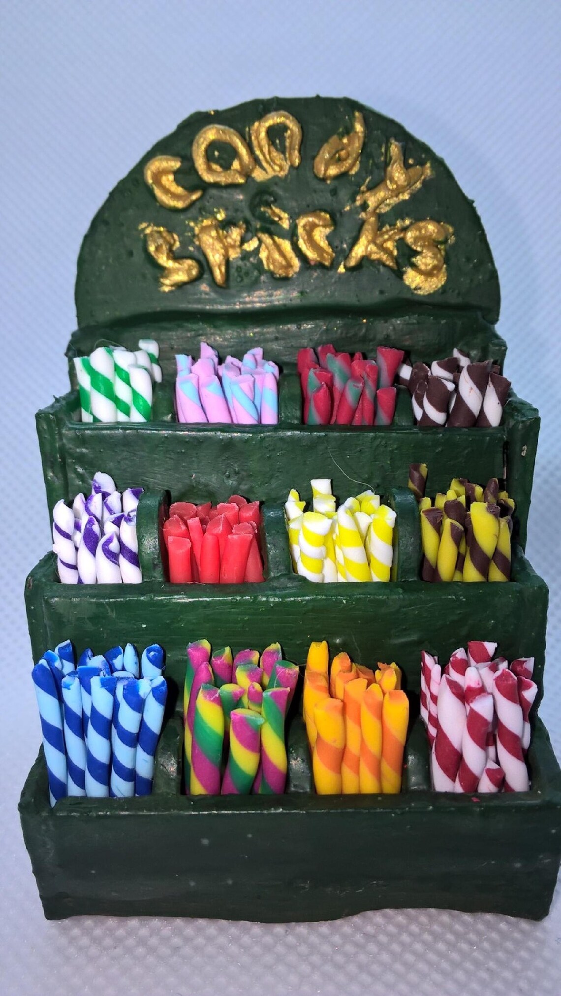 Miniature Assorted Candy Sticks in a Wooden Display Stand Etsy