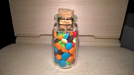 Miniature Sherbet pips sweets in glass jar dolls house sweet shop 112th handmade polymer clay