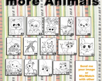 Kids child Paint Art Party activity/ supply paint color your own canvas painting board 100+ more themed pre drawn outline sketch coloorng
