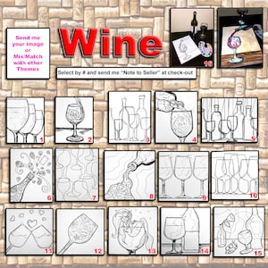 Ready to paint (pre outlined /pre-drawn) for DIY paint party on canvas board or stretched canvas. You pick themed art for adult, teen, kids.