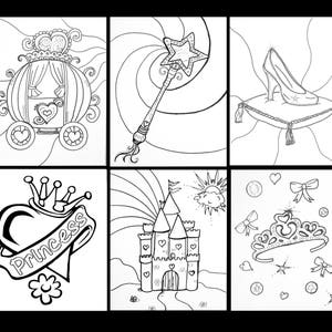 Predrawn Outline Themed Canvas Board for Kids Art Party Paint Party Set Kit  Bulk Lot Choose Size8x8 or 8x10 Princess Mermaid and More 