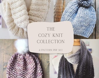 Cozy Knit Collection — 4 Pattern Bundle | Instant Download PDF