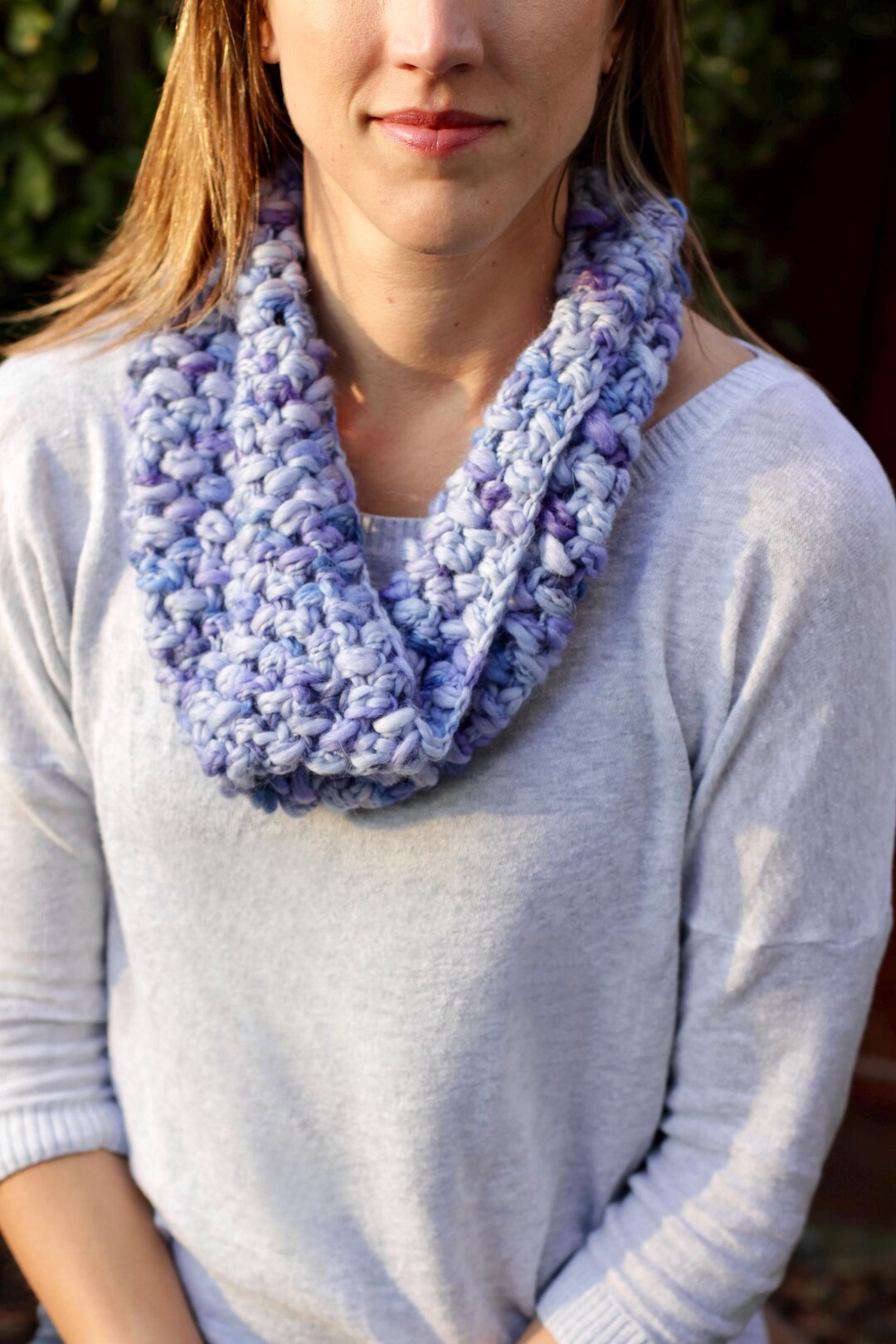 Nimbus Cowl Crochet Pattern | Puff Stitch Infinity Scarf | Aran Weight ...