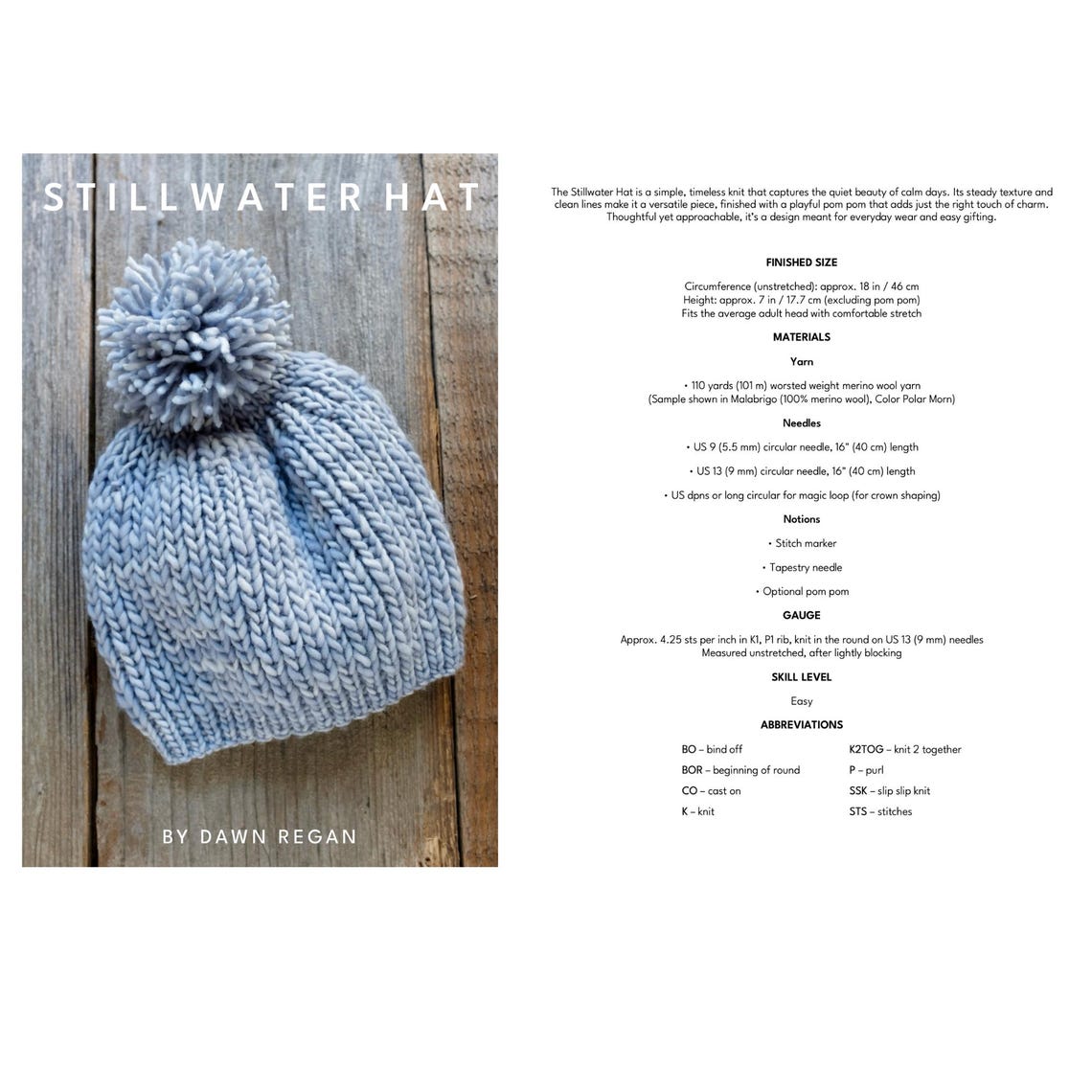 Stillwater Hat Knitting Pattern | Ribbed Beanie | Worsted Yarn | Cozy ...