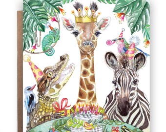 Fiesta de cumpleaños en la jungla 1 pieza, 3 piezas o 6 piezas