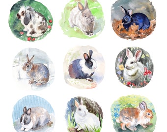 Impresión de conejitos de primavera