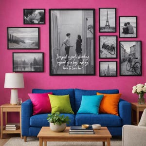 Notting Hill, impressão digital romântica, comédias românticas, arte digital, presente para casais, presente de casamento, anos 90