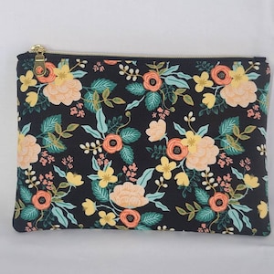 Rifle Paper Co. Primavera Birch Black Flat Zipper Pouch