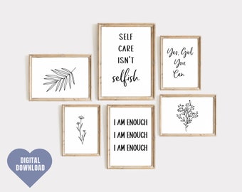 Self Care Wall Art Printable| Therapists Office Decor| Motivational Wall Art Printable| Mental Health Wall Art| Mindfulness Wall Art|