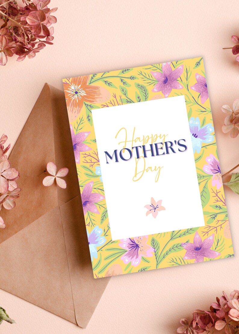 Mother's Day Card Printable Mother's Day Card Digital Download 5x7 ...
