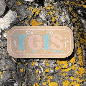 Sticker papier Kraft TGIS/Shabbat Shalom/ cadeau/ drôle/ mariage/fête/ kasher/ judaïque/ cartes de voeux/ beaux-arts/ / vacances/ journal indésirable