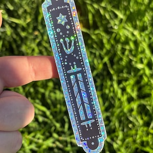 Jewish glitter mezuzah waterproof glossy sticker, party favor, gift, Shabbat Shalom, Judaica, greeting cards, kosher, Hebrew, spiritual