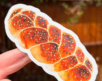 Jewish Challah with sprinkles sticker| kosher| Bar and bat mitzvah| synagogues|Party favors| gift| Hebrew| torah| Star of David| judaica