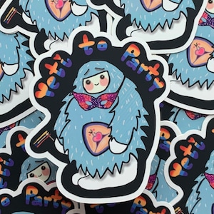 Yeti na imprezę Purim matowa satynowa naklejka| Tora| koszerne| prezent| zabawne| Judaizm | upominek na imprezę| urodziny| Mazel Tov| Szabat szalom