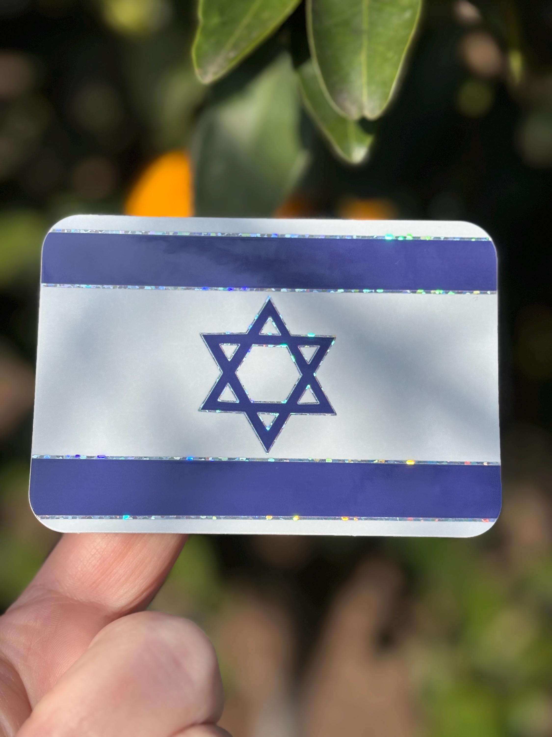 Sparkle Glitter Israel Flag Jewish Sticker/ Judaism/ Judaica/ Pride/ Am ...