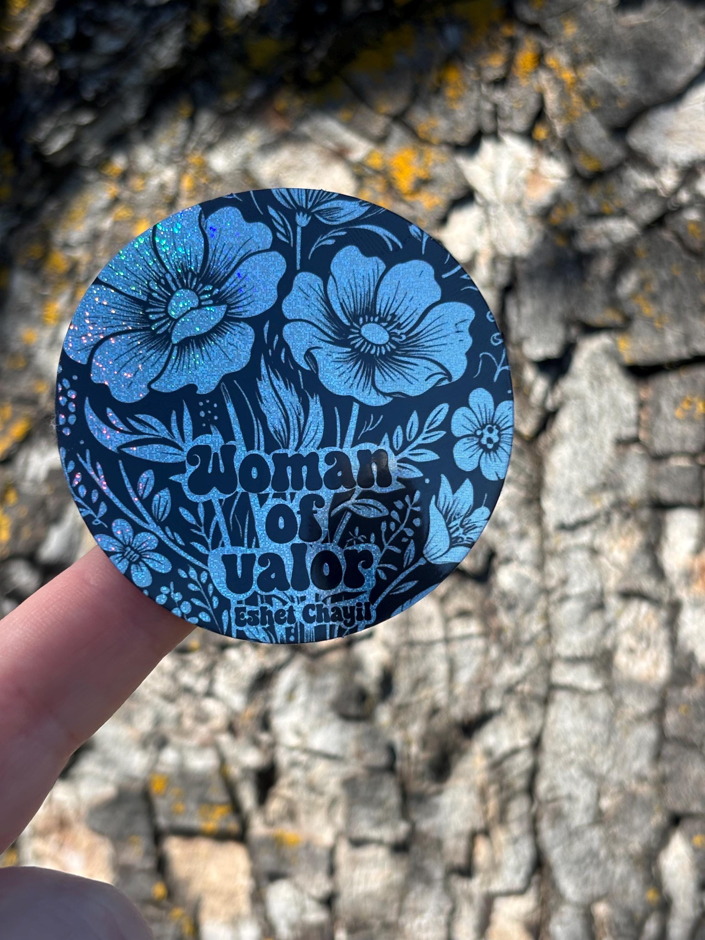 勇敢な女性 eshet chayil マイクログリッターステッカー 防水