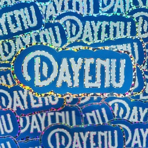 Adesivo glitterato impermeabile Deyanu ebraico per Pasqua, Haggadah, piatto Seder, copri matzah, tradizione, afikomen, bomboniera, regalo spirituale