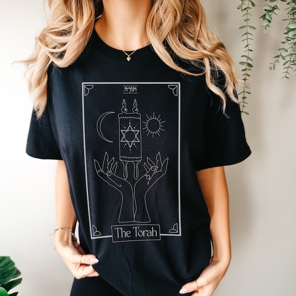 Jewish tarot torah card graphic graphic over sized T-shirt super soft 100% cotton, Judaism aesthetic, minimalist, Judaism, spiritual gift