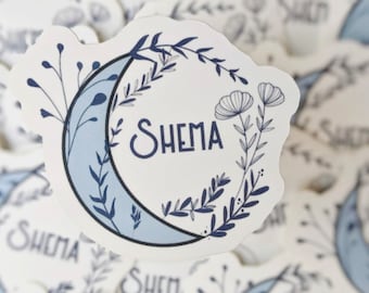Shema Jewish sticker/ gift/ party favors holidays/ art/ kosher/ judaica / Israel/ prayer/ Torah/