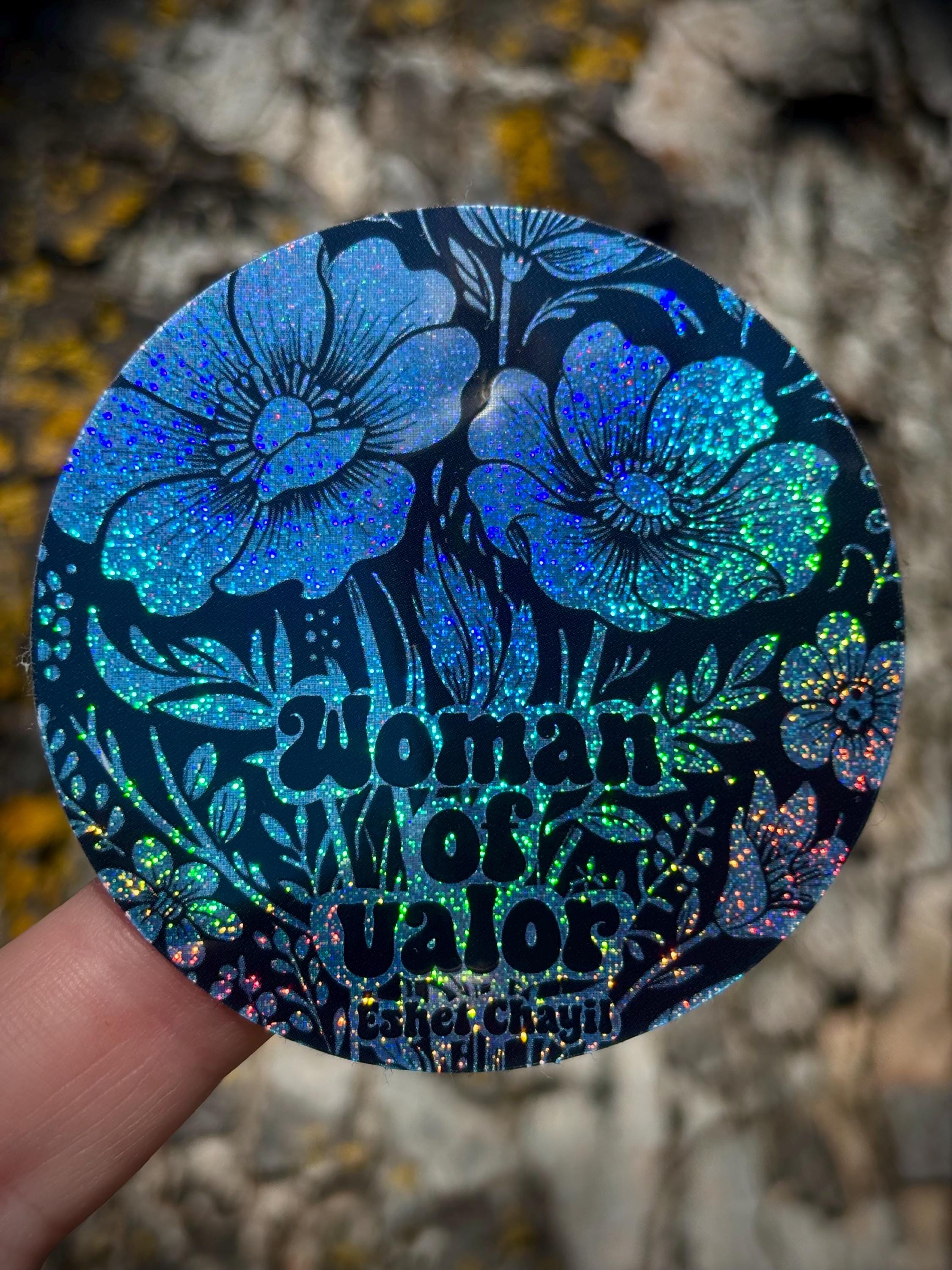 勇敢な女性 eshet chayil マイクログリッターステッカー 防水