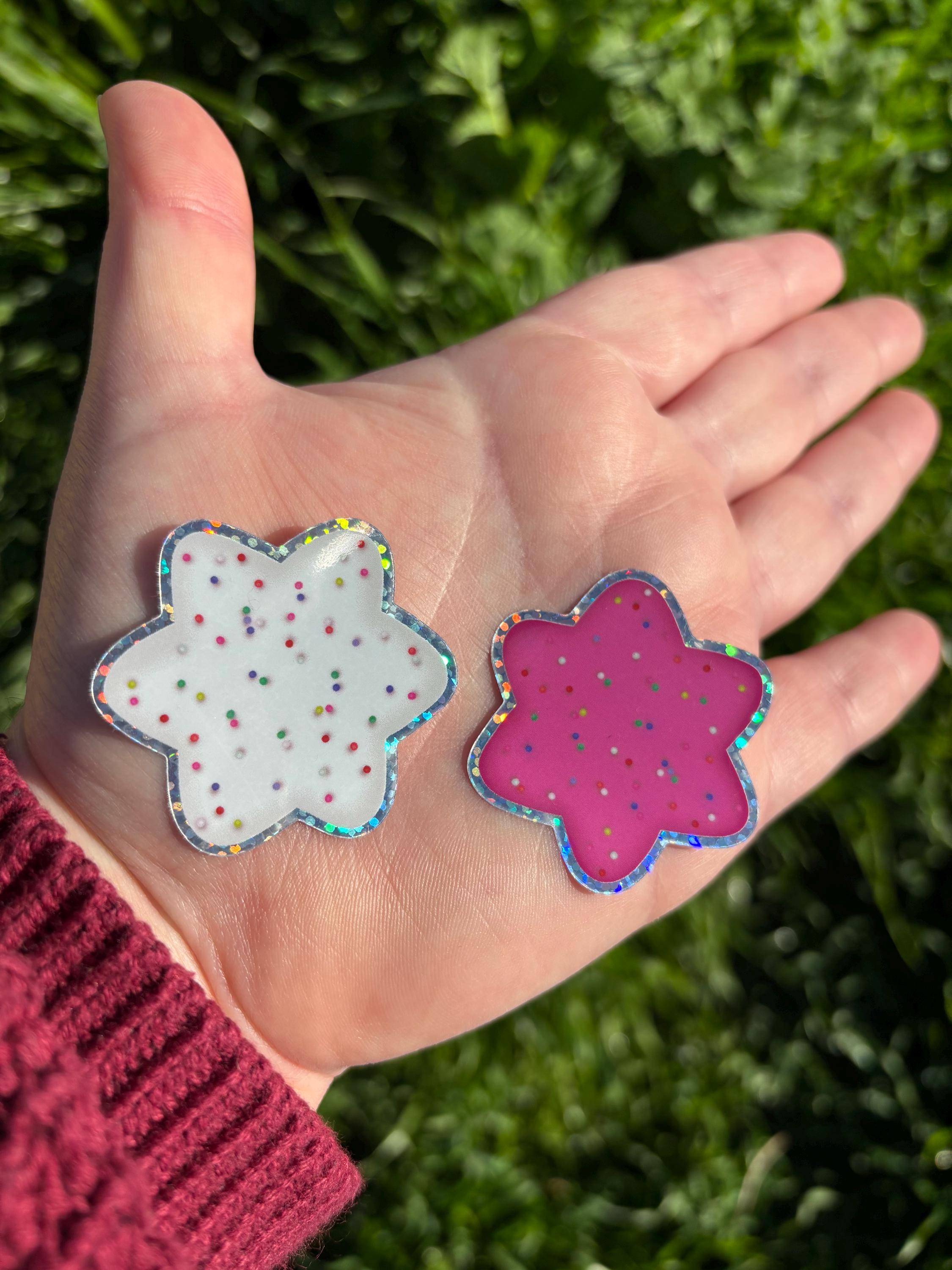 sprinkle frosted Star of David glitter cookie 2- pack cookie waterproof stickers/ kosher/ Jewish food/ party favors/ Judaism/judica/ cute/