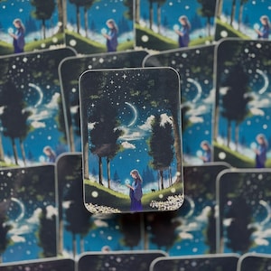 Rosh Chodesh waterdichte nieuwe maan Joodse ceremonie glitter accentstickers, Hebreeuws hoofd van de maand, jodendom, judaica, spiritueel cadeau, kunst