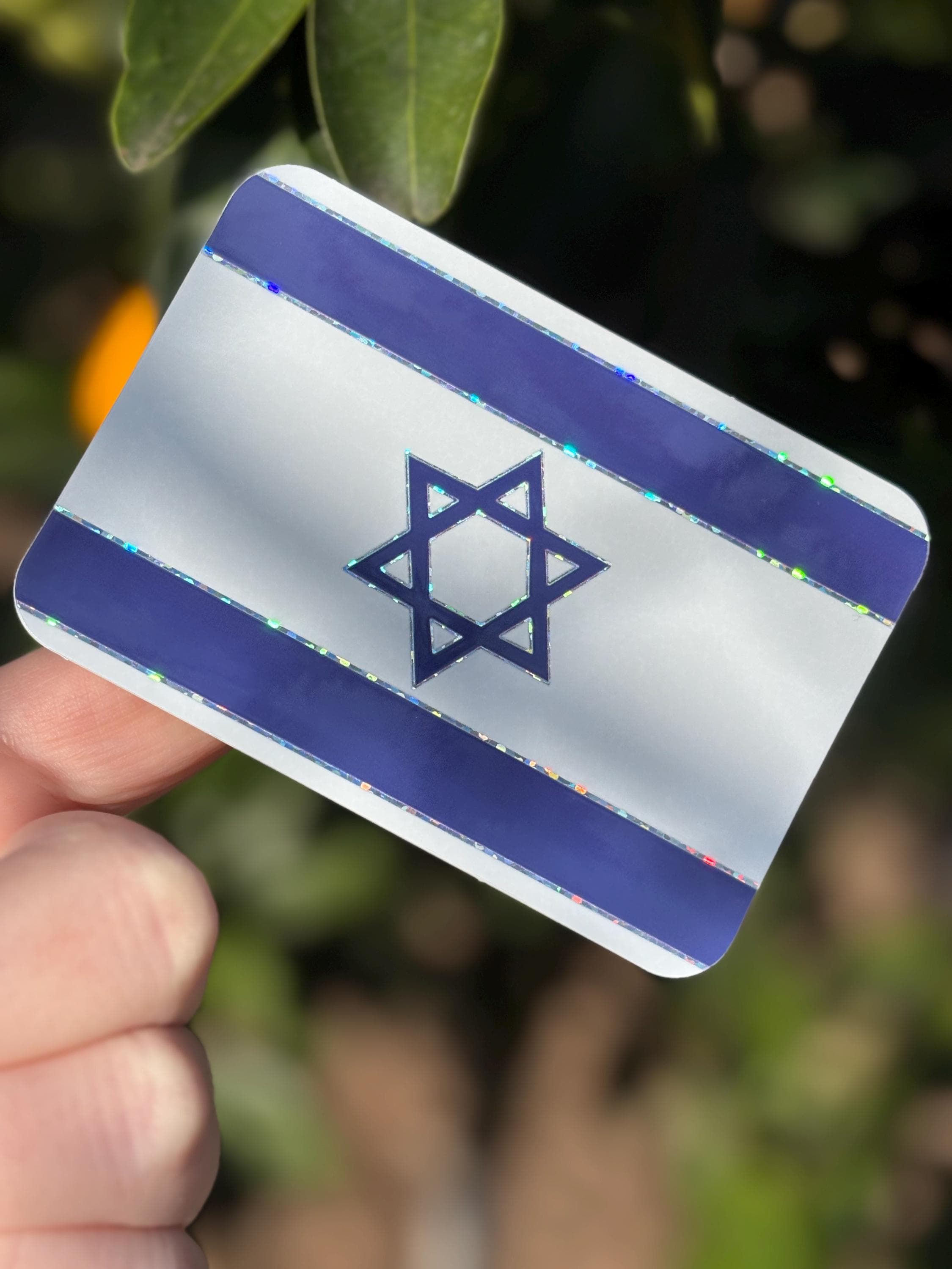 Sparkle Glitter Israel Flag Jewish Sticker/ Judaism/ Judaica