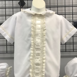Easter Holiday Heirloom Boy&#39;s Outfit-Ring Bearer Outfit-Portrait Outfit Button On or Blouse over Shorts