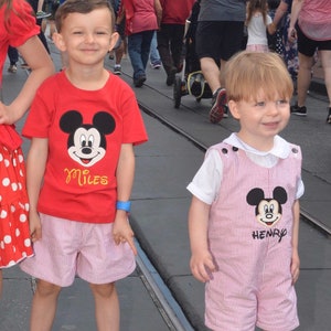 Mickey Mouse Face John John-Disney Mouse Head-Monogrammed Jon Jon-Mickey Personalized Shirt and Shorts Outfit