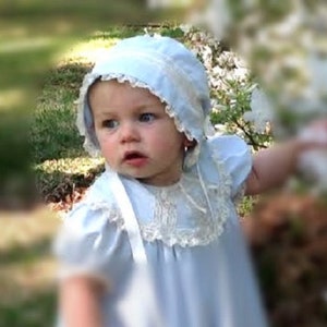 Heirloom Baby Bonnet: French Lace, Satin Ribbon, Beaded Batiste - Etsy