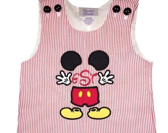 Personalized Mickey Mouse Body John John Jon Jon-Mickey Body Outfit-Disney Mickey Mouse Monogrammed Outfit