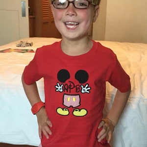 Boy's Personalized Mickey Mouse Shirt-Monogram Shorts Set-Mickey Head and Body Shorts Outfit-Disney Vacation Clothing-Magic Kingdom