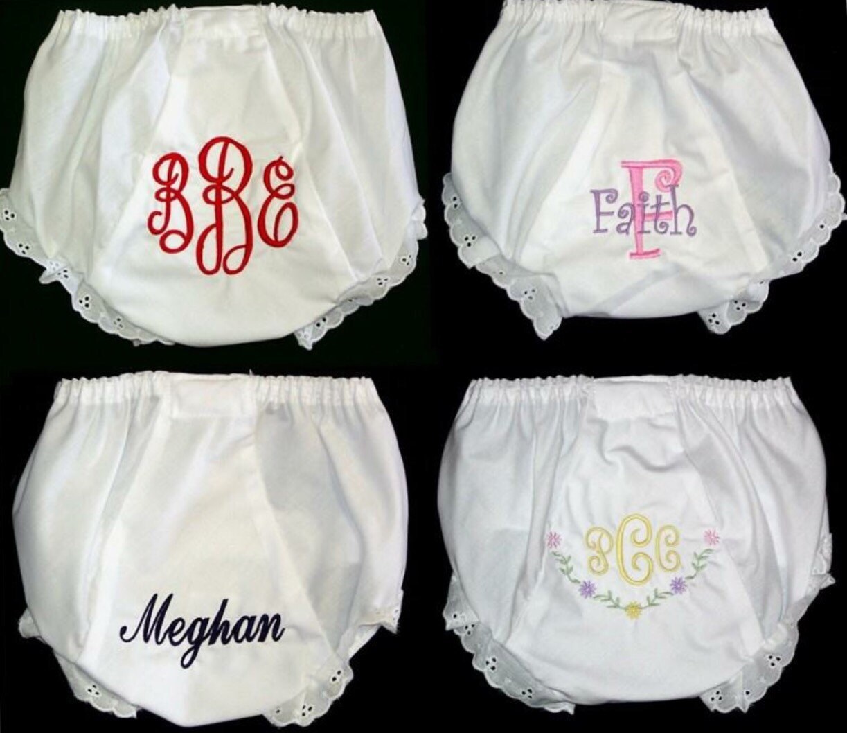 Girl's Monogrammed Personalized Baby Toddler Bloomers Etsy