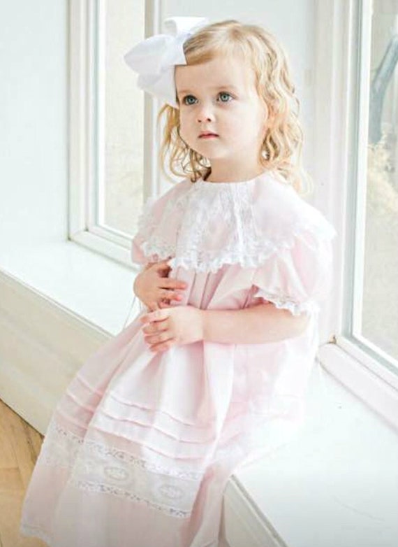 Heirloom Dress holiday flower Girl baby Toddler Easter Dress first Communion Dress With French Lace and Cameo Swiss Insert Etsy Canada