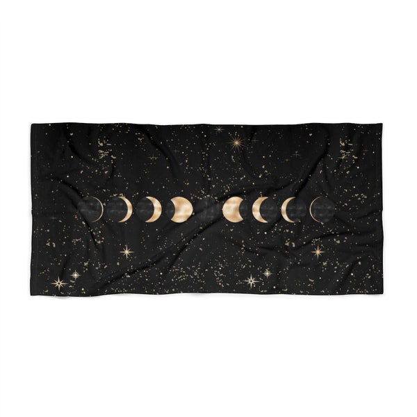 Toalla de playa Moon Phases // Regalo de astrología mágica cósmica accesorio de verano brujo