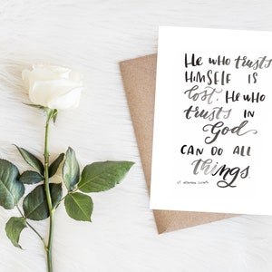 St. Alphonsus Liguori handgeschreven katholieke Saint Art Quote (Instant Download)