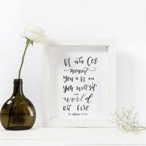 St. Catherine of Siena Handwritten Catholic Saint Art Quote (Instant Download)