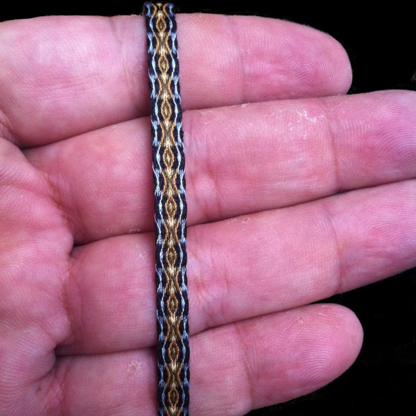 Tribal bracelet - Friendship bracelet - Woven bracelet - Unisex bracelet - Black, brown, yellow bracelet - Card weaving bracelet 119
