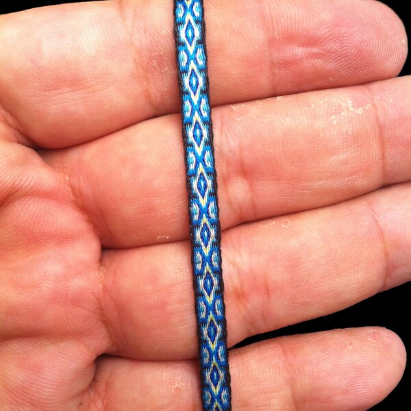 Tribal bracelet - Friendship bracelet - Woven bracelet - Unisex bracelet - Blue, white, black bracelet - Card weaving bracelet 117